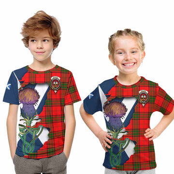Tartan Vibes Clothing Maxtone Tartan Family Crest Kid T-Shirt Scottish Thistle Celtic Inspired