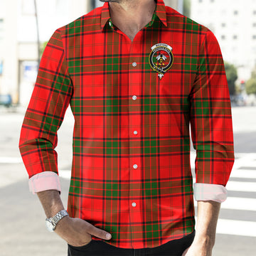 Maxtone Tartan Long Sleeve Button Up Shirt with Family Crest