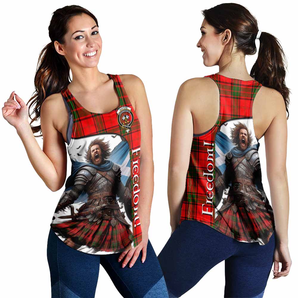 Maxtone Crest Tartan Women's Racerback Tanks Inspired by the Freedom of Scottish Warrior 4XL - Tartan Vibes Clothing