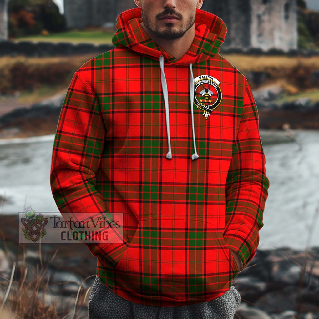 Maxtone Tartan Cotton Hoodie with Family Crest Zip Hoodie - Tartan Vibes Clothing