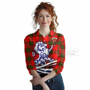 Maxtone Tartan Women's Casual Shirt with Alba Gu Brath Regal Lion Emblem Female - Tartan Vibes Clothing