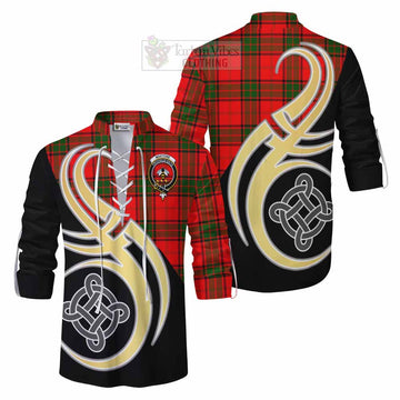 Maxtone Tartan Ghillie Kilt Shirt with Family Crest and Celtic Symbol Style Men - Tartan Vibes Clothing
