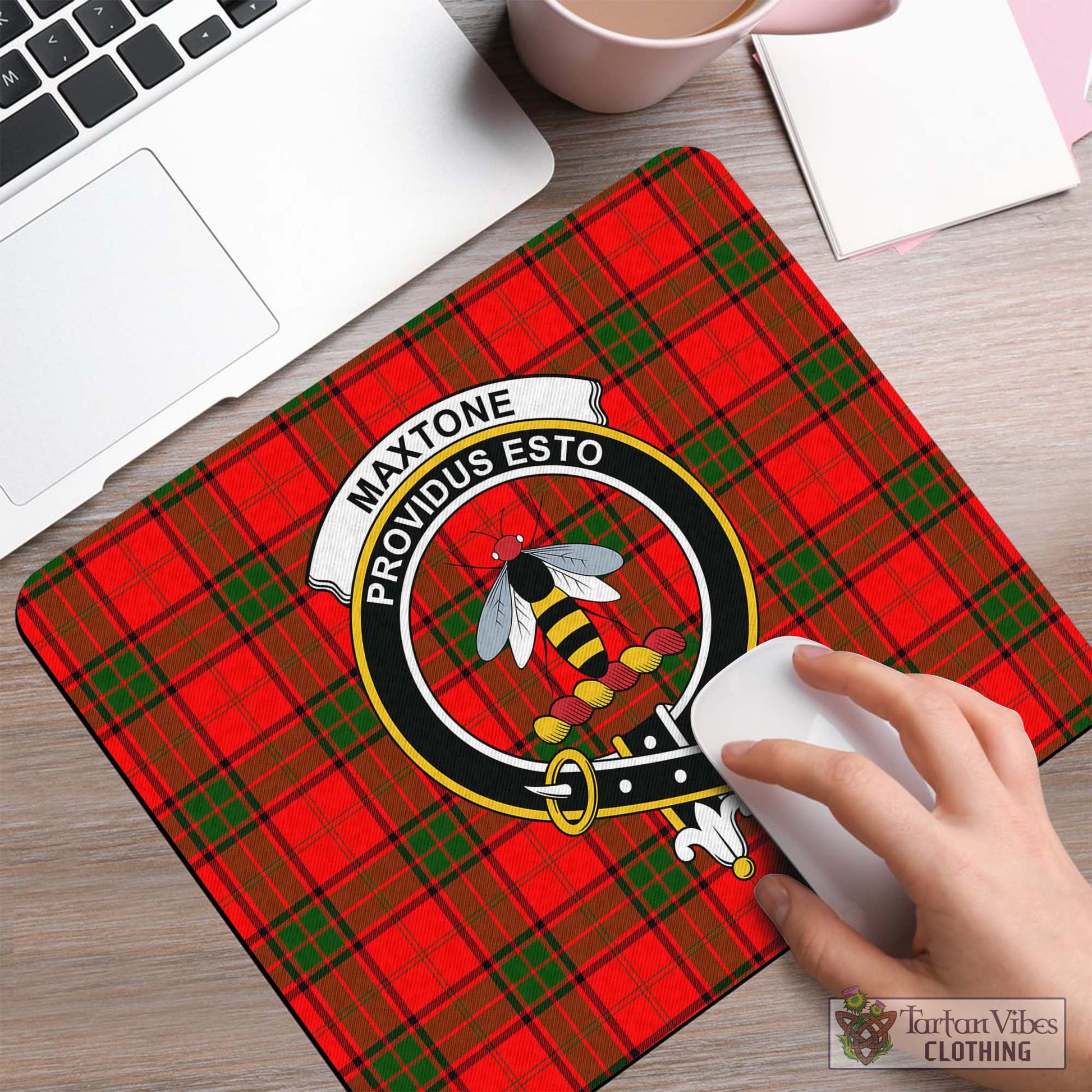 Tartan Vibes Clothing Maxtone Tartan Mouse Pad with Family Crest