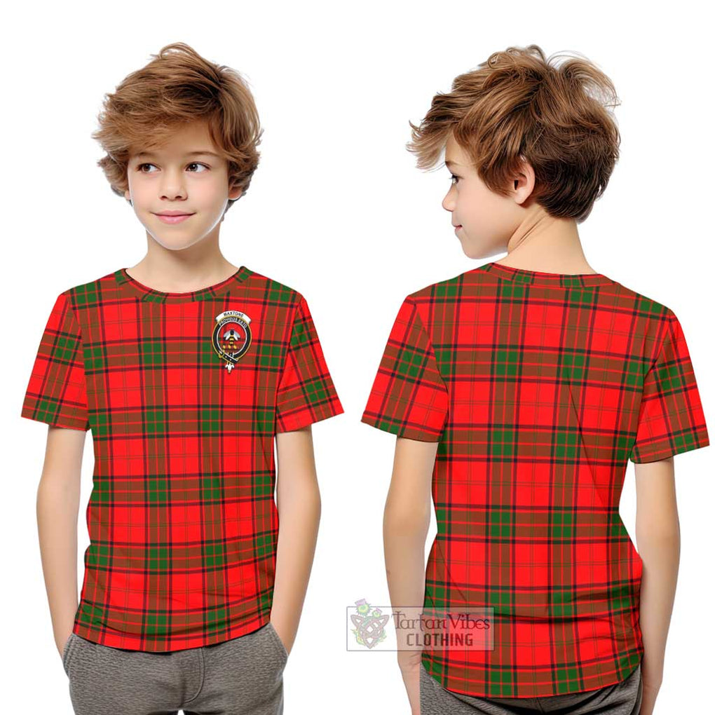 Maxtone Tartan Kid T-Shirt with Family Crest Youth XL Size14 - Tartan Vibes Clothing