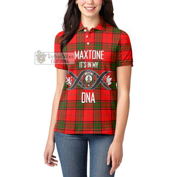 Maxtone Tartan Women's Polo Shirt with Family Crest DNA In Me Style Women - Tartan Vibes Clothing