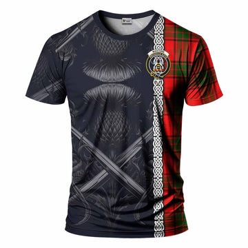 Maxtone Tartan T-Shirt with Family Crest Cross Sword Thistle Celtic Vibes Kid's Shirt - Tartan Vibes Clothing