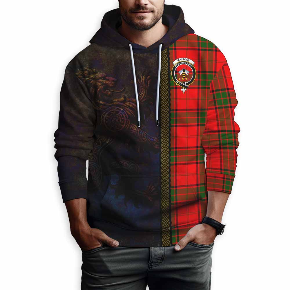 Maxtone Tartan Family Crest Hoodie Alba Gu Brath Be Brave Lion Ancient Style Pullover Hoodie - Tartan Vibes Clothing