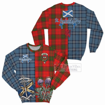 Maxtone Tartan Sweatshirt Happy St. Andrew's Day Half Tartan Style Unisex - Tartan Vibes Clothing