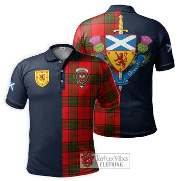 Maxtone Tartan Polo Shirt Alba with Scottish Lion Royal Arm Half Style Kid - Tartan Vibes Clothing