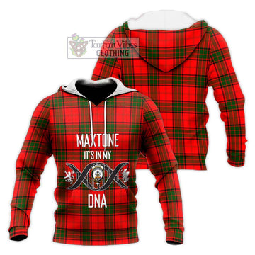 Maxtone Tartan Knitted Hoodie with Family Crest DNA In Me Style Unisex Knitted Pullover Hoodie - Tartan Vibes Clothing