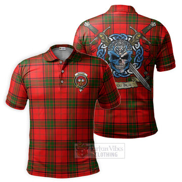 Maxtone Tartan Polo Shirt with Family Crest Celtic Skull Style Kid - Tartan Vibes Clothing