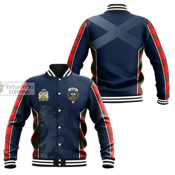 Maxtone Tartan Baseball Jacket with Family Crest and Lion Rampant Vibes Sport Style Unisex - Tartan Vibes Clothing