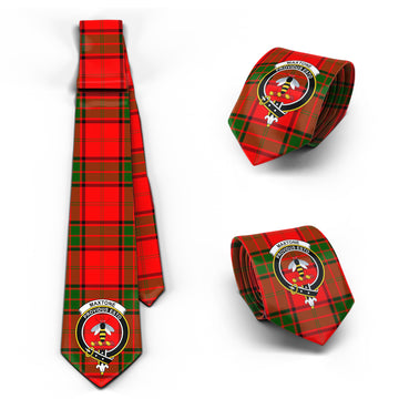 Maxtone Tartan Classic Necktie with Family Crest