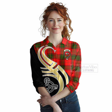 Maxtone Tartan Women's Casual Shirt with Family Crest and Celtic Symbol Style Female - Tartan Vibes Clothing