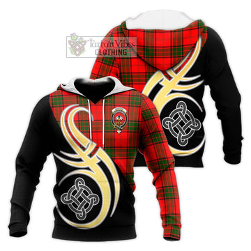 Maxtone Tartan Knitted Hoodie with Family Crest and Celtic Symbol Style Unisex Knitted Pullover Hoodie - Tartan Vibes Clothing
