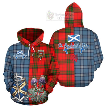 Maxtone Tartan Hoodie Happy St. Andrew's Day Half Tartan Style Zip Hoodie - Tartan Vibes Clothing