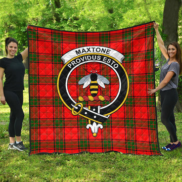 Maxtone Tartan Quilt with Family Crest
