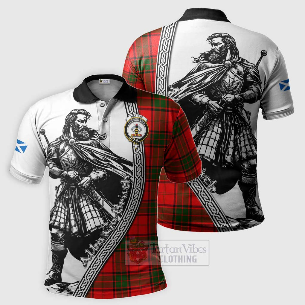 Maxtone Tartan Clan Crest Polo Shirt with Highlander Warrior Celtic Style Kid - Tartan Vibes Clothing