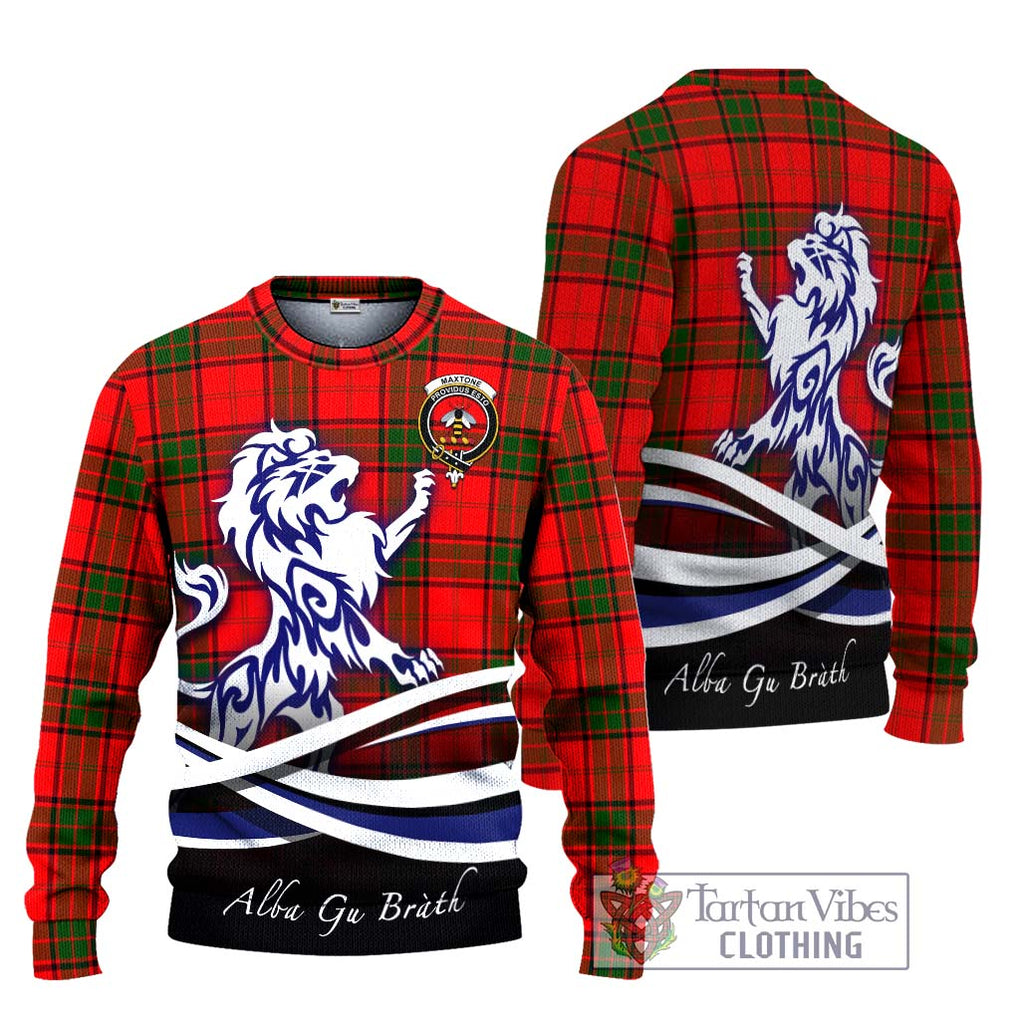 Maxtone Tartan Ugly Sweater with Alba Gu Brath Regal Lion Emblem Unisex - Tartan Vibes Clothing