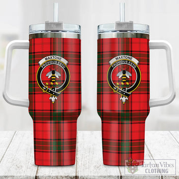 Maxtone Tartan and Family Crest Tumbler with Handle