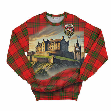 Maxtone Tartan Family Crest Sweatshirt with Scottish Ancient Castle Style Unisex - Tartan Vibes Clothing