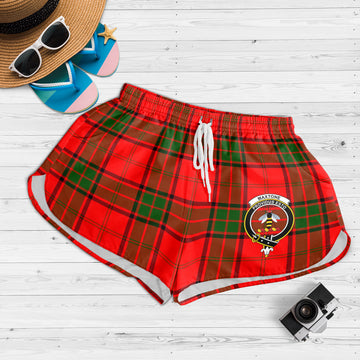Maxtone Tartan Womens Shorts with Family Crest