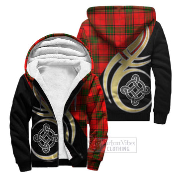 Maxtone Tartan Sherpa Hoodie with Family Crest and Celtic Symbol Style Unisex S - Tartan Vibes Clothing
