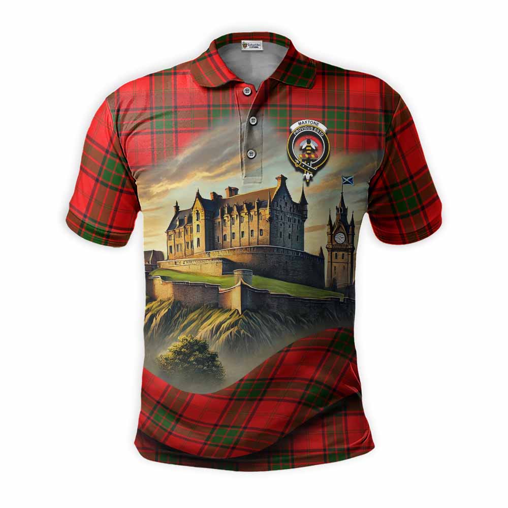 Tartan Vibes Clothing Maxtone Tartan Family Crest Polo Shirt with Scottish Ancient Castle Stype