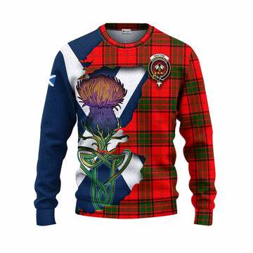 Tartan Vibes Clothing Maxtone Tartan Family Crest Knitted Sweater Scottish Thistle Celtic Inspired