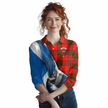 Maxtone Tartan Women's Casual Shirt with Family Crest Scotland Patriotic Style Female - Tartan Vibes Clothing