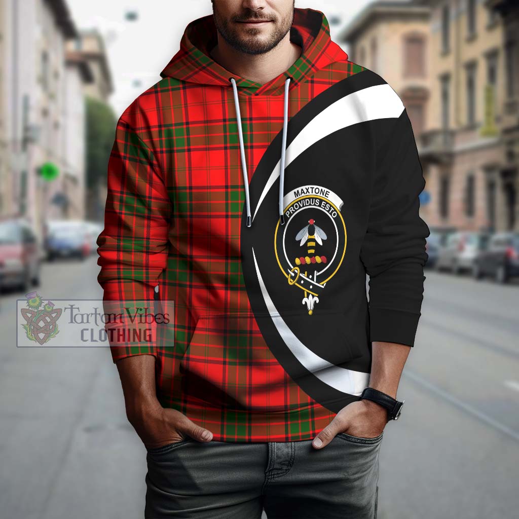 Maxtone Tartan Hoodie with Family Crest Circle Style Zip Hoodie - Tartan Vibes Clothing