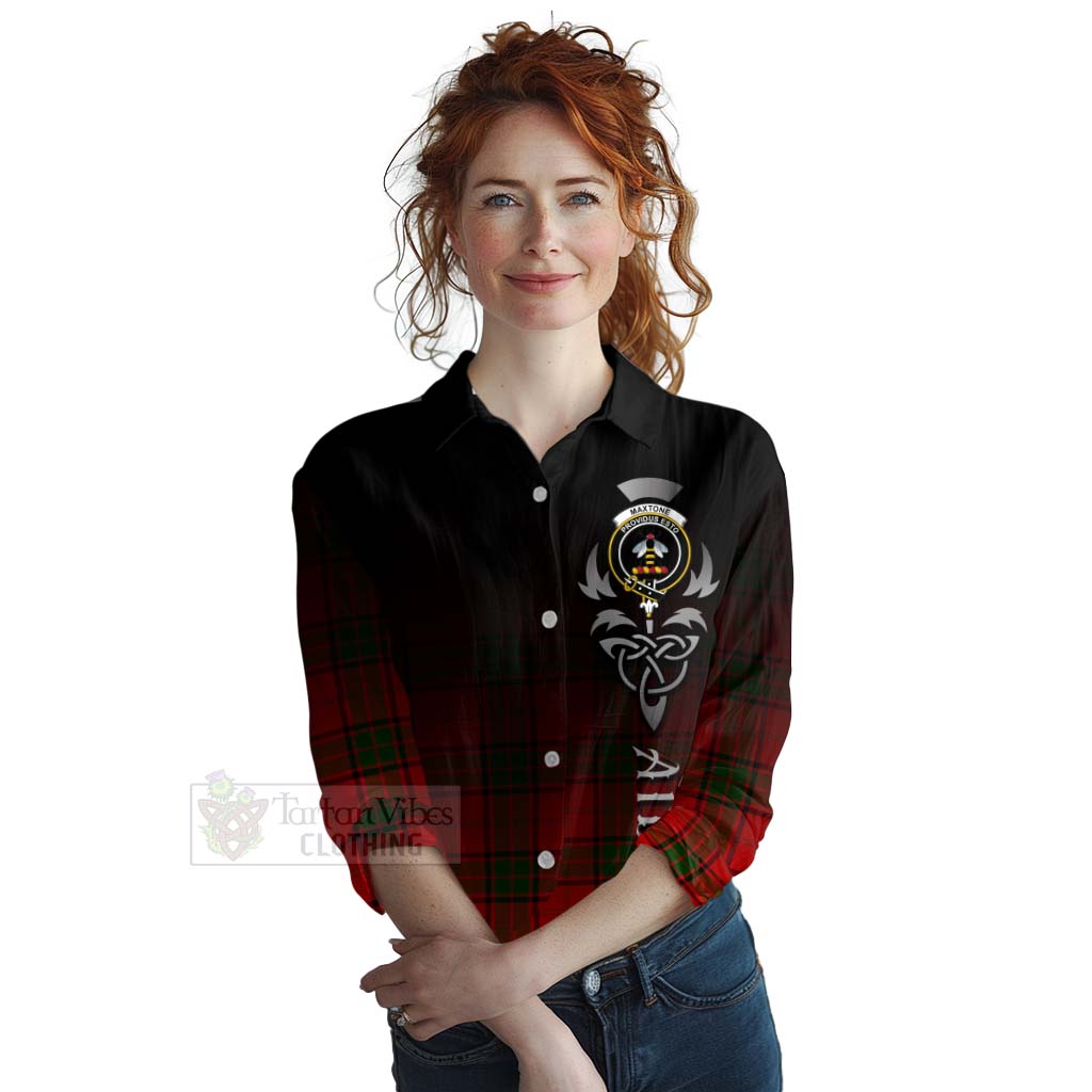 Maxtone Tartan Women's Casual Shirt Featuring Alba Gu Brath Family Crest Celtic Inspired Female - Tartan Vibes Clothing