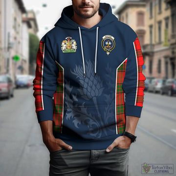 Maxtone Tartan Hoodie with Family Crest and Scottish Thistle Vibes Sport Style