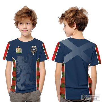Maxtone Tartan Kid T-Shirt with Family Crest and Lion Rampant Vibes Sport Style Youth XL Size14 - Tartan Vibes Clothing