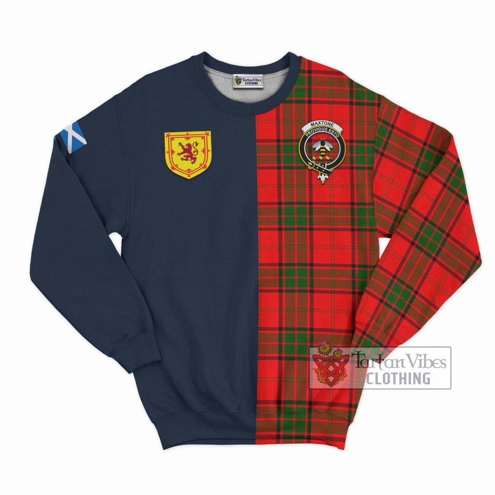 Maxtone Tartan Sweatshirt Alba with Scottish Lion Royal Arm Half Style Unisex - Tartan Vibes Clothing