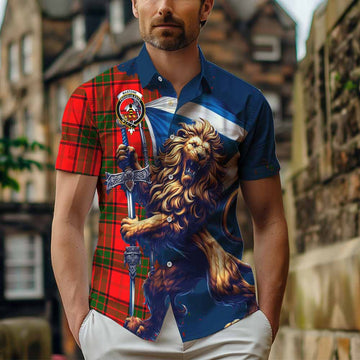 Maxtone Tartan Family Crest Hawaiian Shirt with Scottish Majestic Lion Kid - Tartan Vibes Clothing