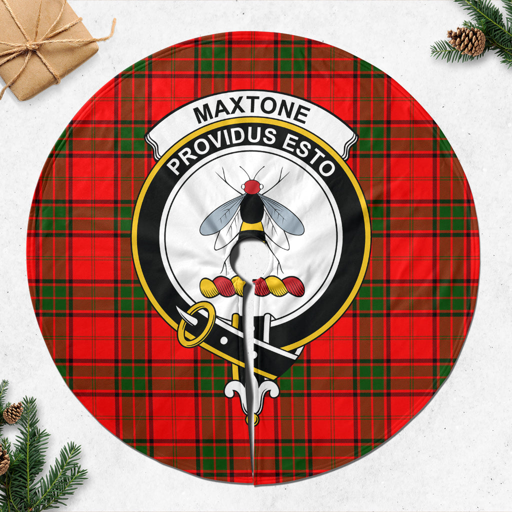 Maxtone Tartan Christmas Tree Skirt with Family Crest 47*47 inch - Tartan Vibes Clothing