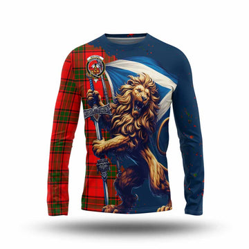 Maxtone Tartan Family Crest Long Sleeve T-Shirt with Scottish Majestic Lion Unisex - Tartan Vibes Clothing