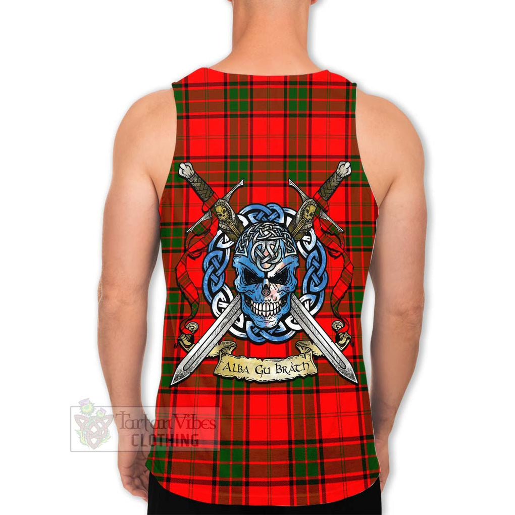 Maxtone Tartan Men's Tank Top with Family Crest Celtic Skull Style Men - Tartan Vibes Clothing