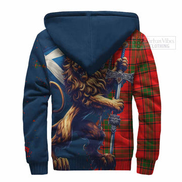 Maxtone Tartan Family Crest Sherpa Hoodie with Scottish Majestic Lion - Tartan Vibes Clothing