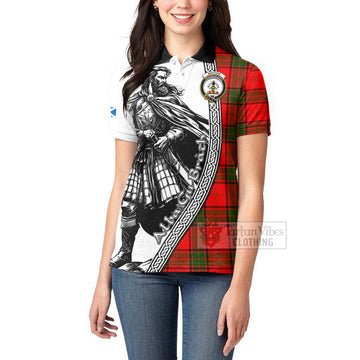 Maxtone Tartan Clan Crest Women's Polo Shirt with Highlander Warrior Celtic Style - Tartan Vibes Clothing