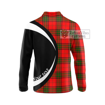 Maxtone Tartan Long Sleeve Polo Shirt with Family Crest Circle Style - Tartan Vibes Clothing