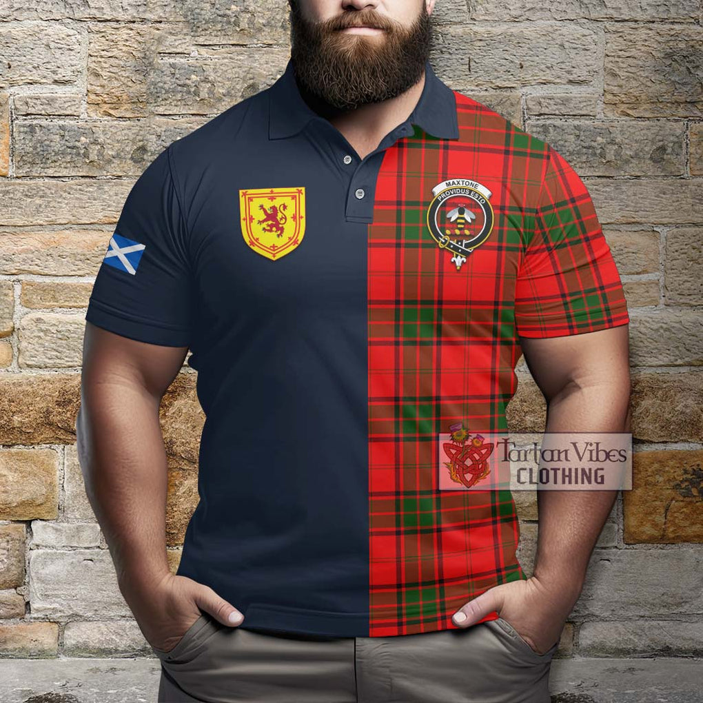 Maxtone Tartan Polo Shirt Alba with Scottish Lion Royal Arm Half Style - Tartan Vibes Clothing