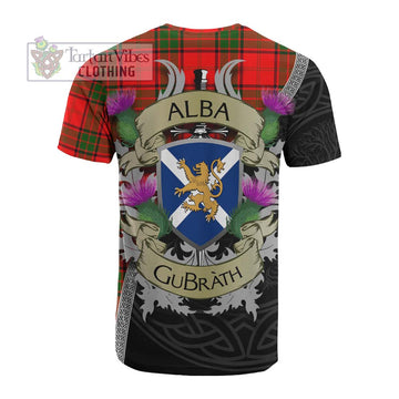 Maxtone Tartan Family Crest Cotton T-shirt Lion Rampant Royal Thistle Shield Celtic Inspired - Tartan Vibes Clothing