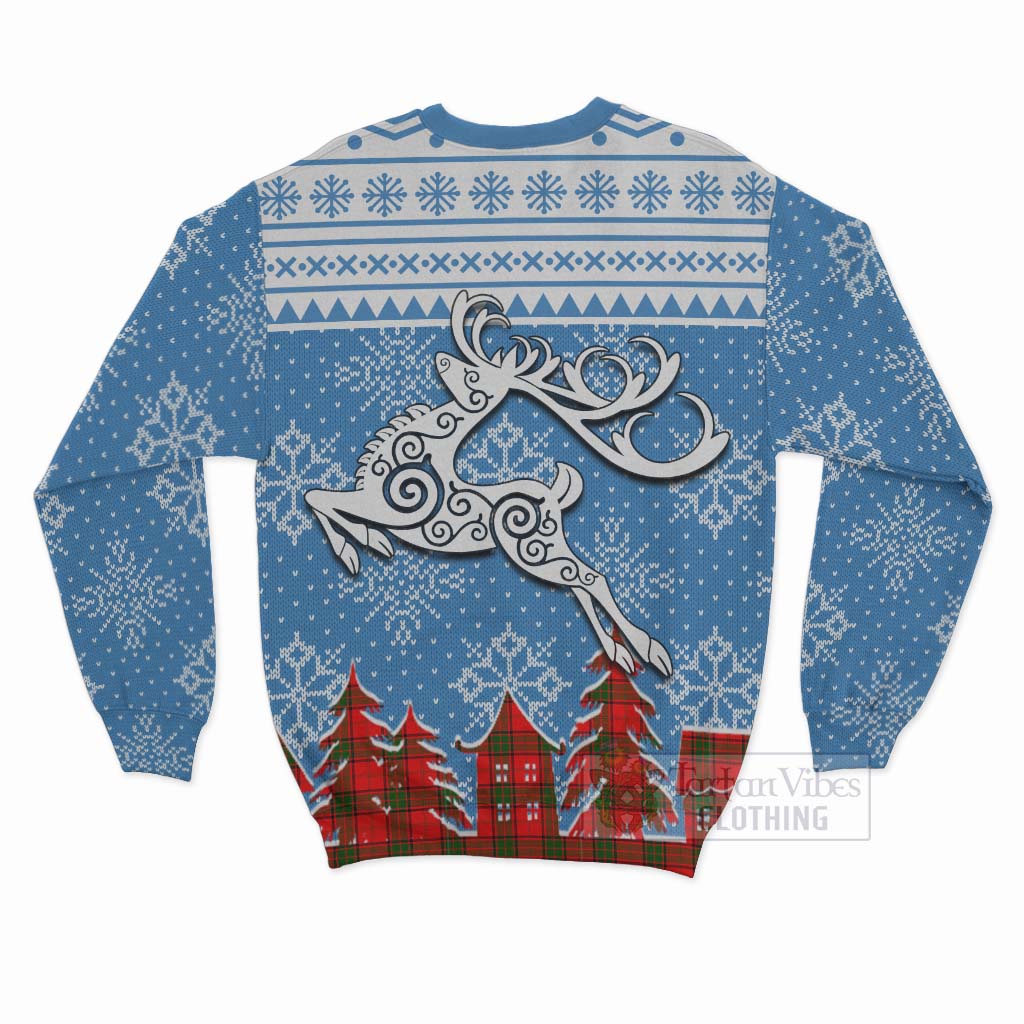 Maxtone Clan Christmas Sweatshirt Celtic Reindeer Style - Tartan Vibes Clothing
