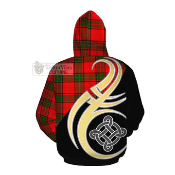 Maxtone Tartan Cotton Hoodie with Family Crest and Celtic Symbol Style Pullover Hoodie - Tartan Vibes Clothing