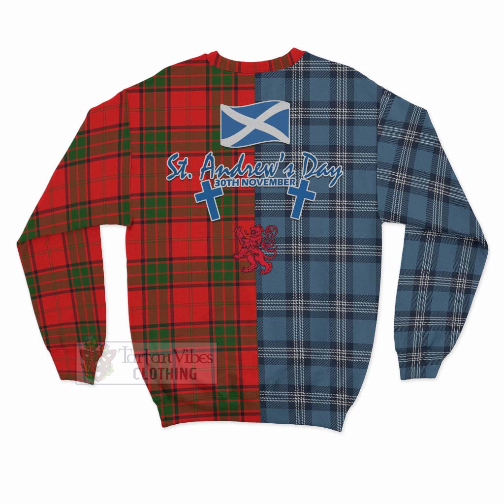 Maxtone Tartan Sweatshirt Happy St. Andrew's Day Half Tartan Style - Tartan Vibes Clothing