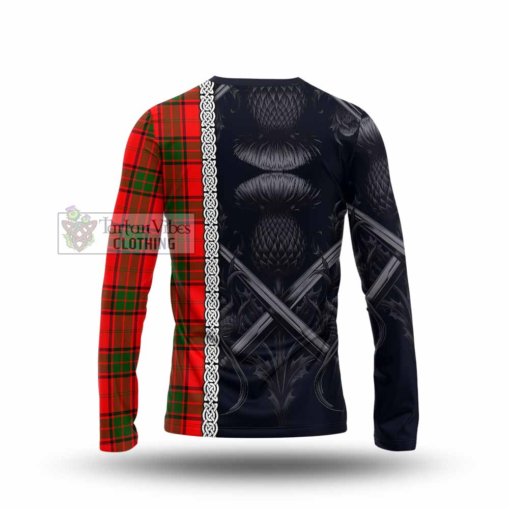Maxtone Tartan Long Sleeve T-Shirt with Family Crest Cross Sword Thistle Celtic Vibes - Tartan Vibes Clothing