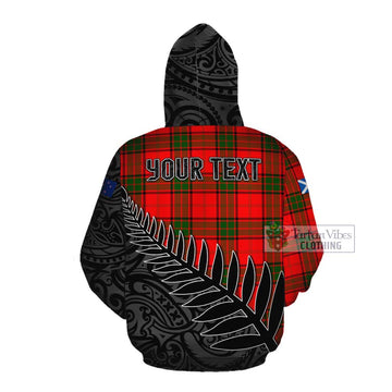 Tartan Vibes Clothing Maxtone Crest Tartan Cotton Hoodie with New Zealand Silver Fern Half Style