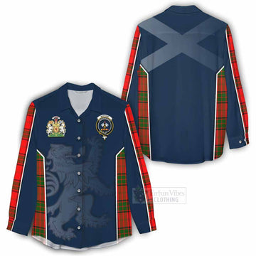 Maxtone Tartan Women's Casual Shirt with Family Crest and Lion Rampant Vibes Sport Style - Tartan Vibes Clothing